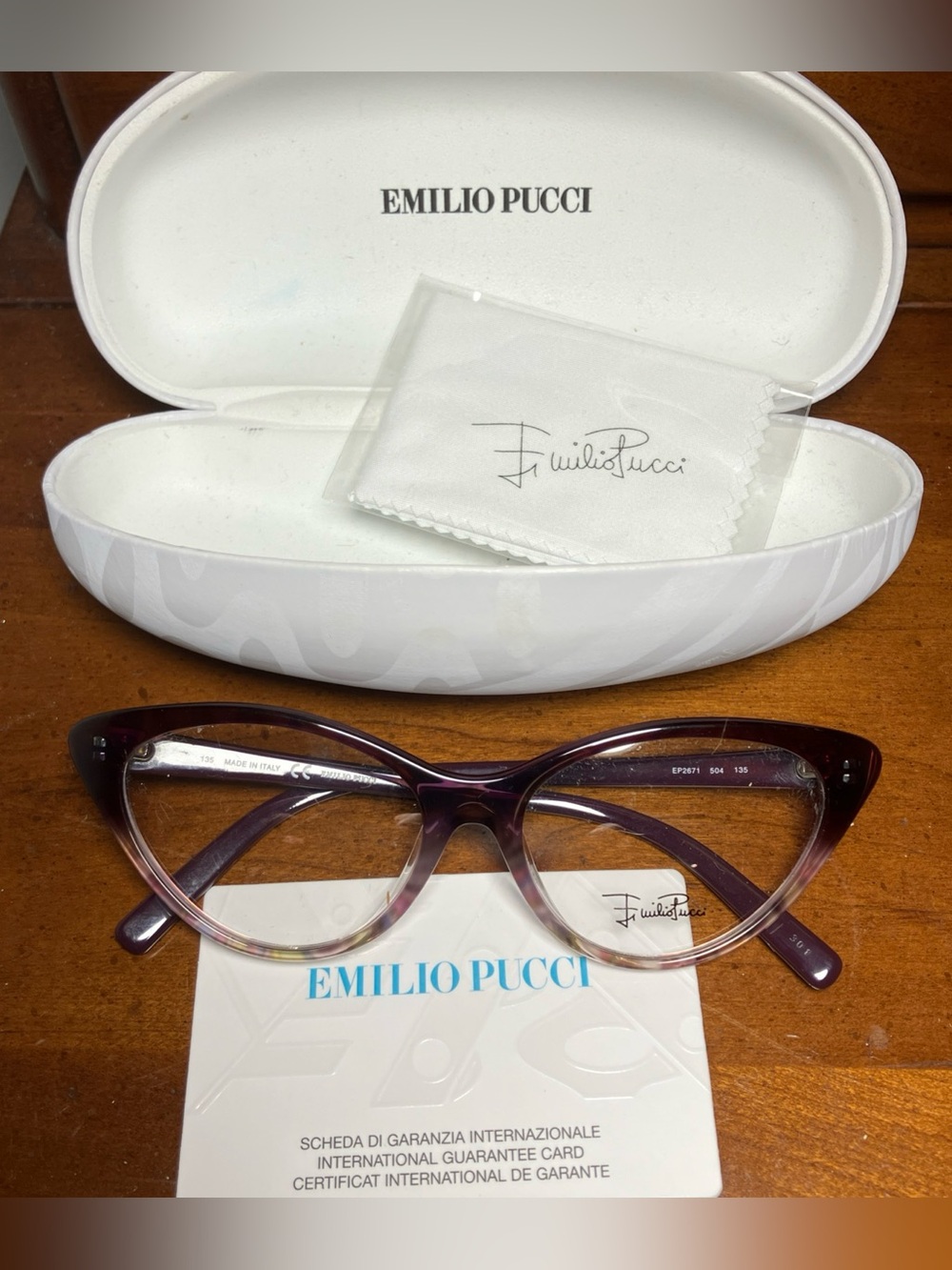 EMILIO PUCCI EP2671 EYEGLASSES 52-16-135 NEW w CASE Certificate of Authenticity